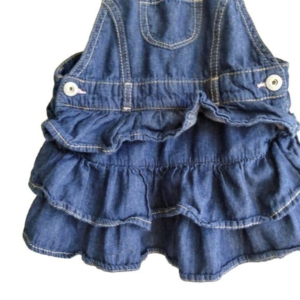 Jordache Baby Girls 3-Tier Ruffle Denim Overall Dress Size 24M - Picture 3 of 6